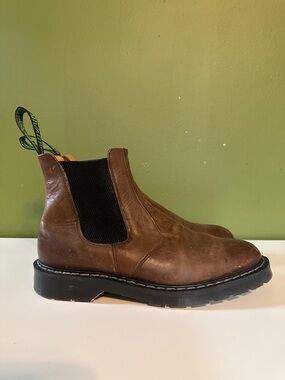 Solovair Brown Chelsea Pull On Gaucho Dealer Boot Grain Leather size 9.5